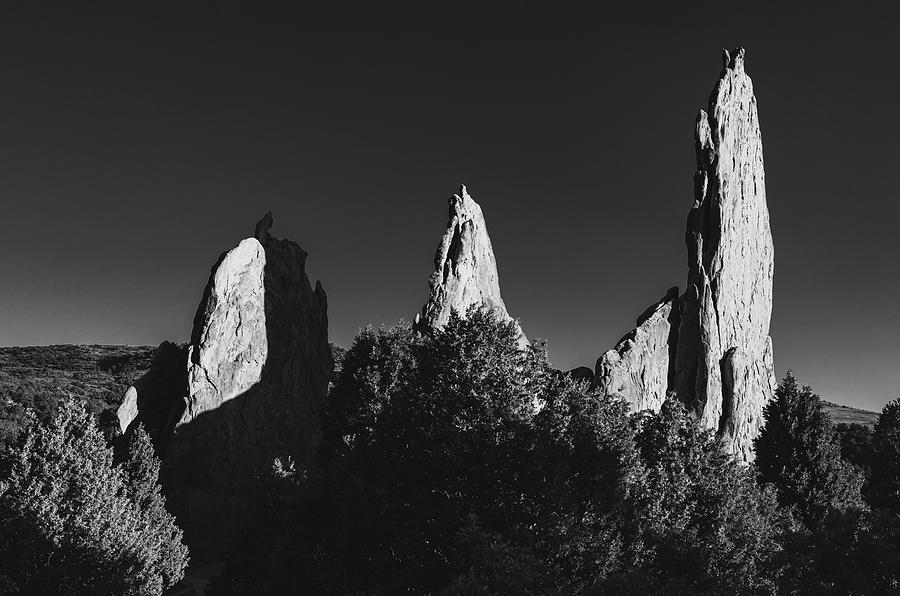 Three Graces Garden of the Gods black and white fine art photography by Dan Sproul